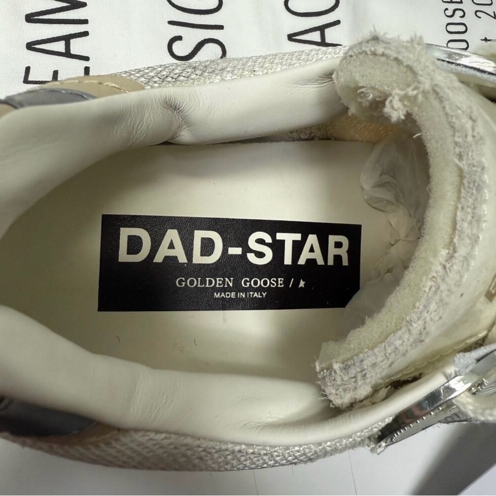 Golden Goose Dad-Star Sneakers in White and Silver - Picture 5 of 5